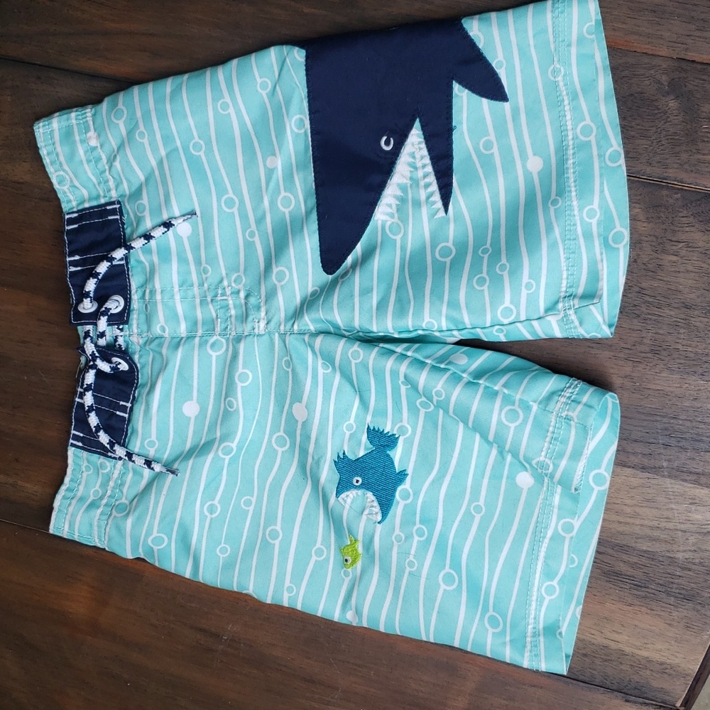 Gymboree Shark Toddler Bow Swim Trunks Shorts Sz 4T